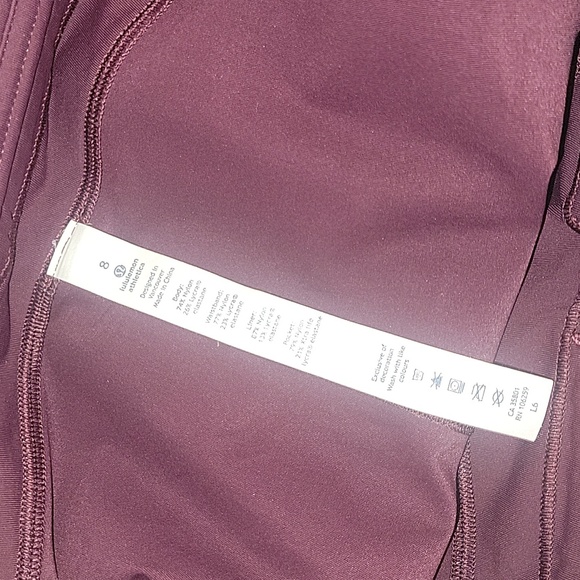 Lululemon Quick Pace Skirt w Shorts Dark Adobe  vine red sz  8  Like new - Picture 7 of 8